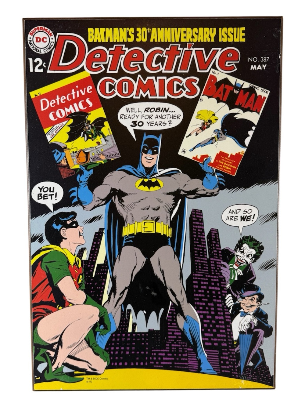 Batman Detective Comics #387 30th Anniversary Silver Buffalo Wood Plaque 13x19